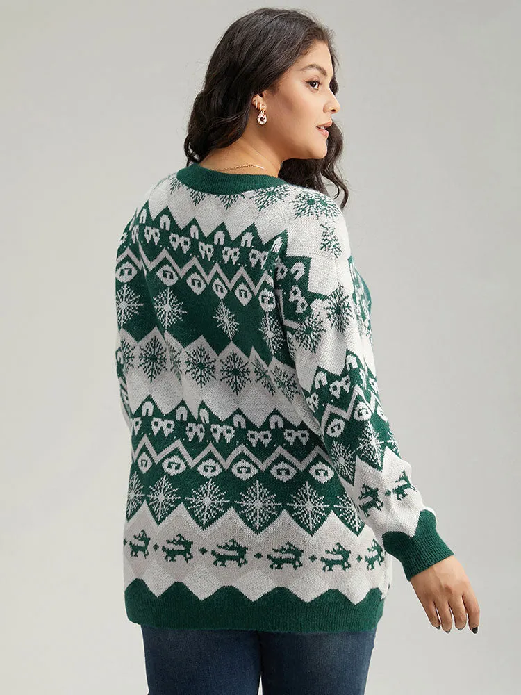 Anti-Pilling Christmas Crew Neck Pullover