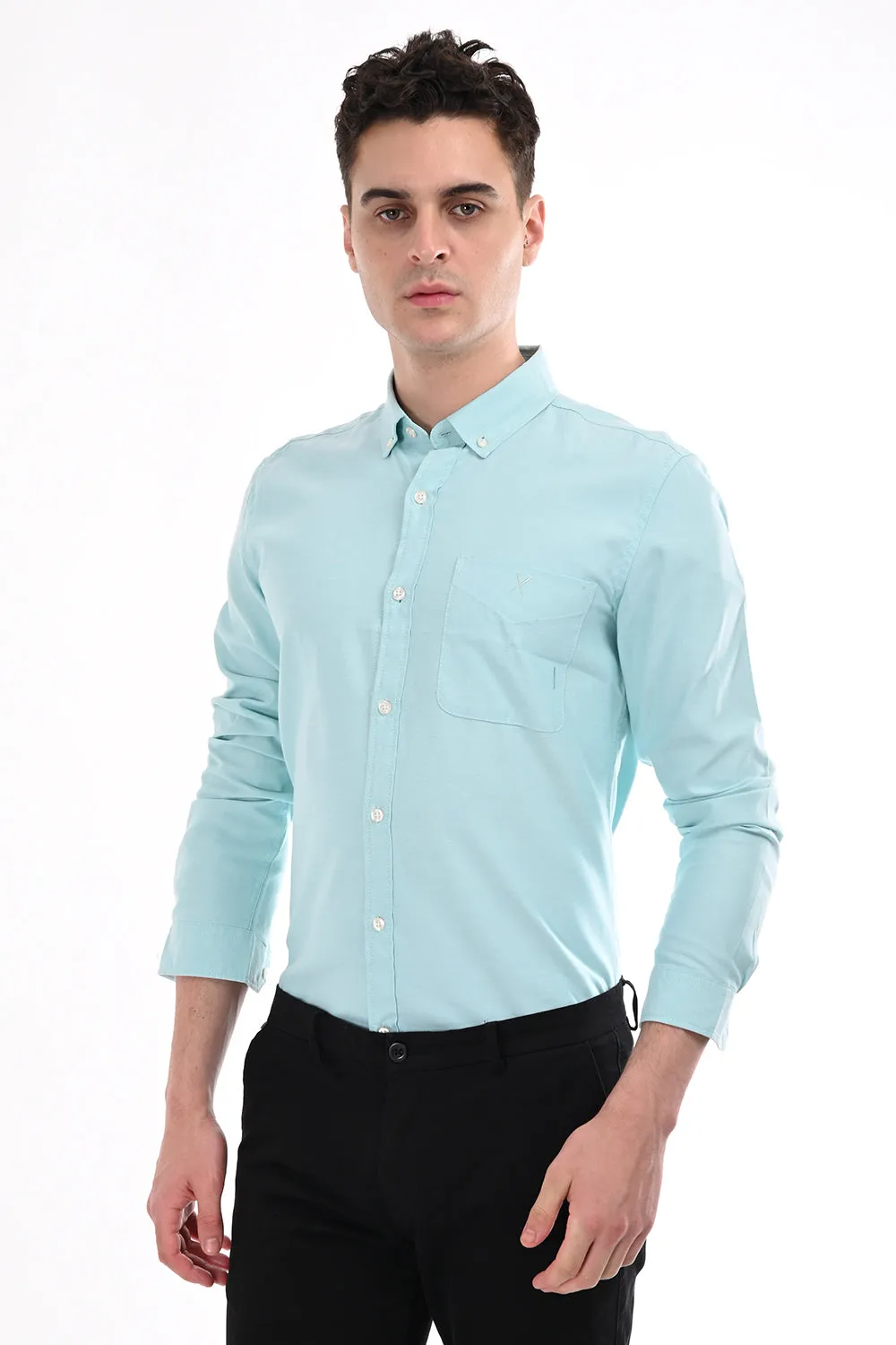 Aqua New Age Oxford Semi Formal Shirt