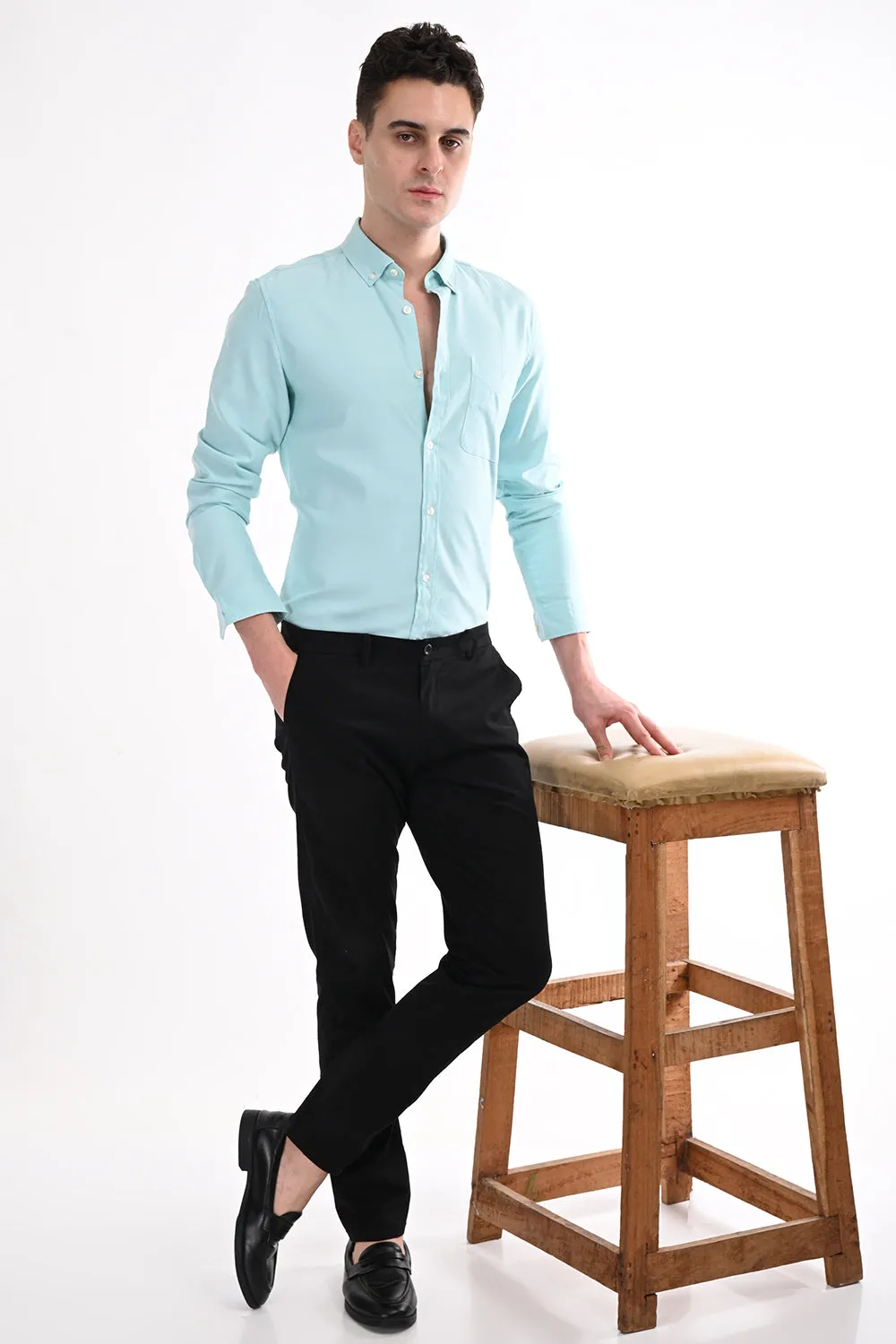 Aqua New Age Oxford Semi Formal Shirt