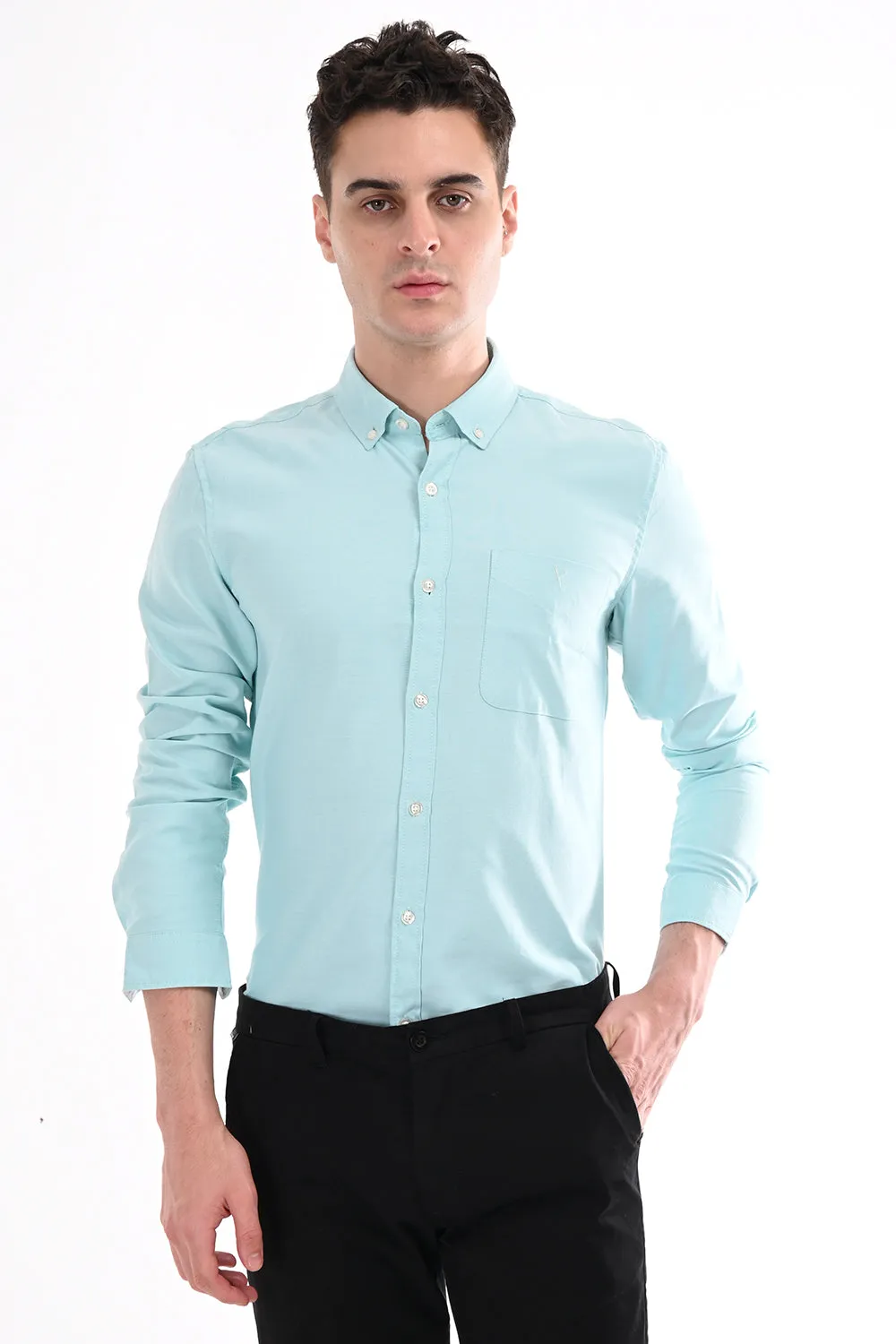 Aqua New Age Oxford Semi Formal Shirt