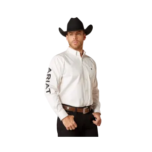 Ariat Men's Team Logo Twill Classic Fit White Black Shirt