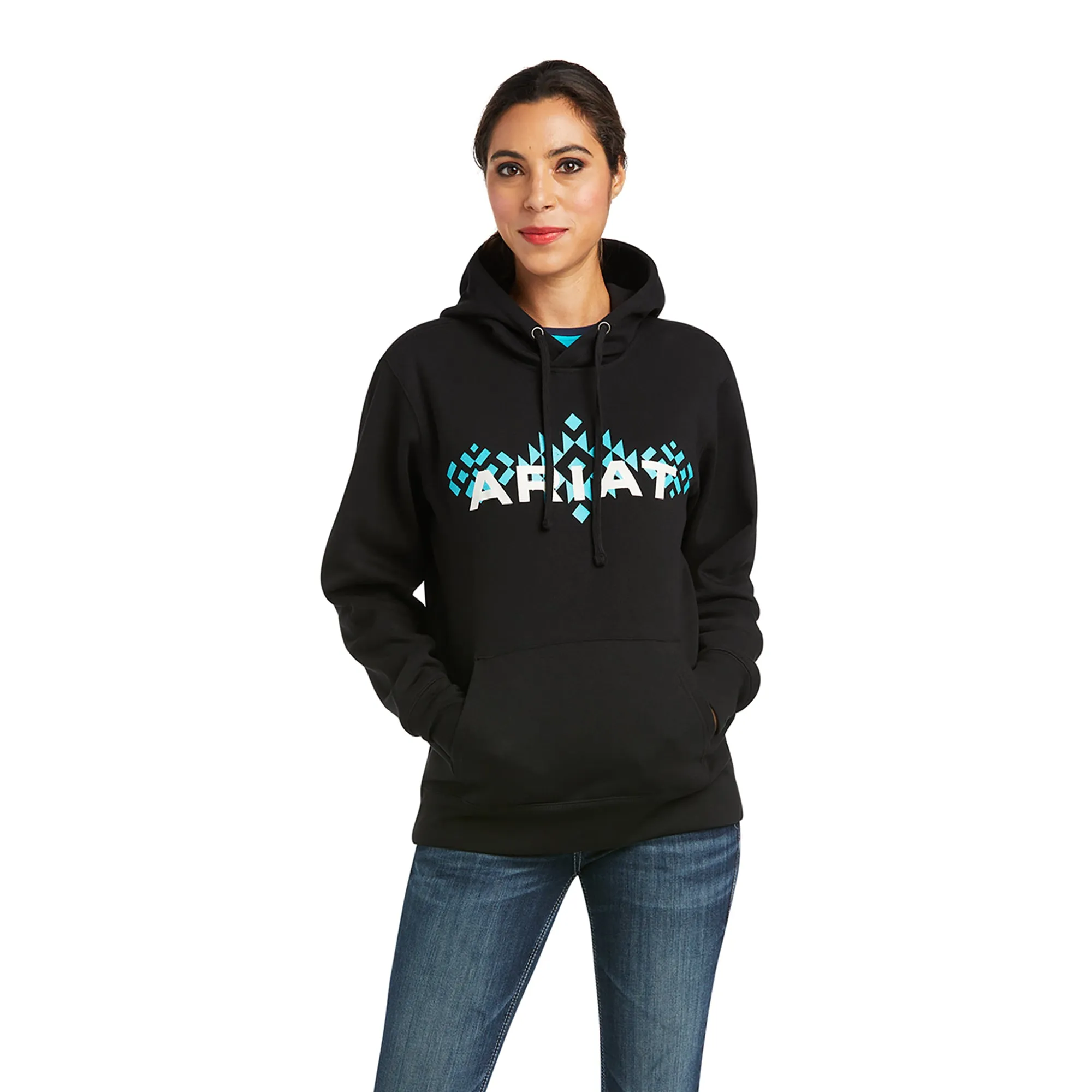 Ariat® Women's REAL™ Black Chest Logo Hoodie 10037576