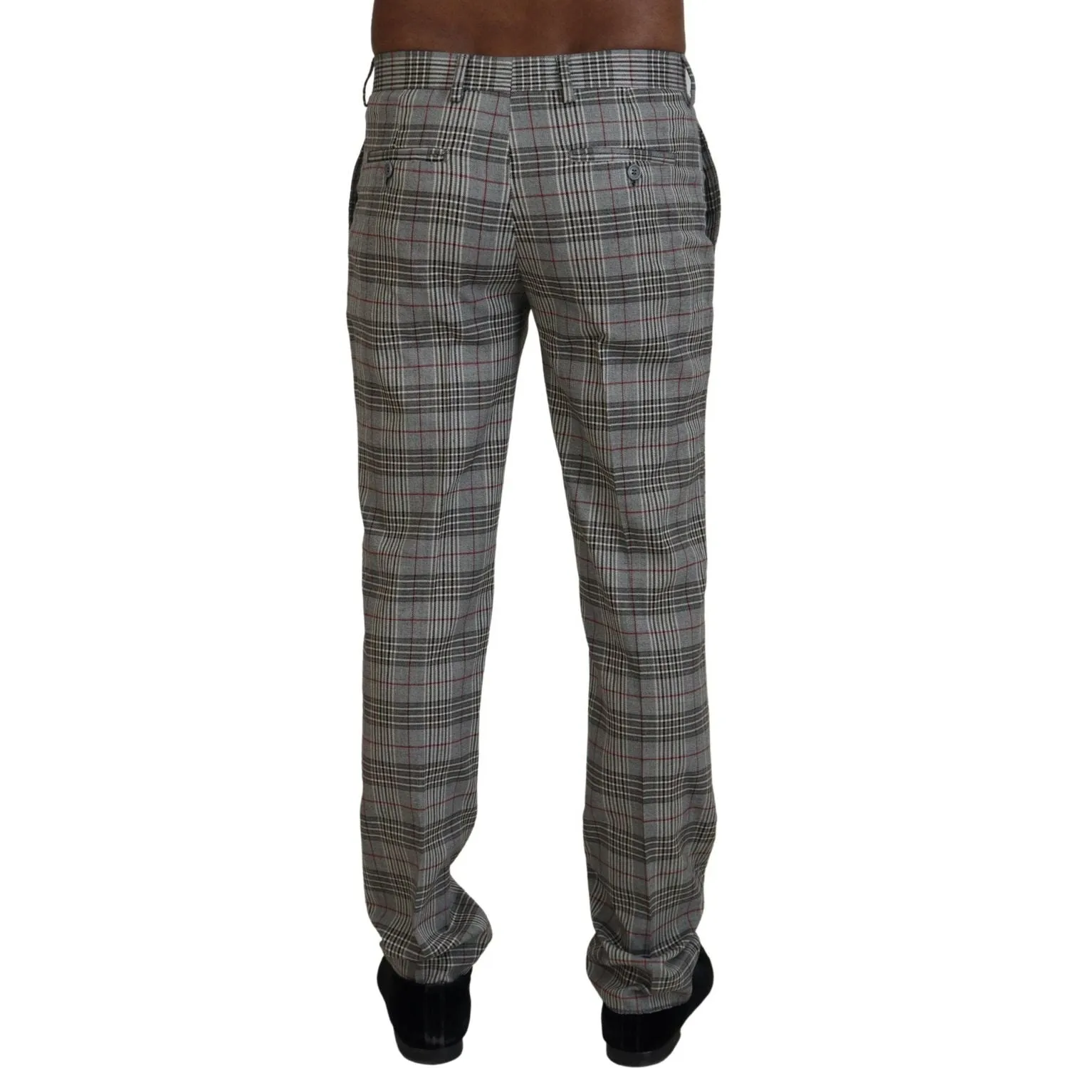 BENCIVENGA Elegant Gray Checkered Slim Men's Pants