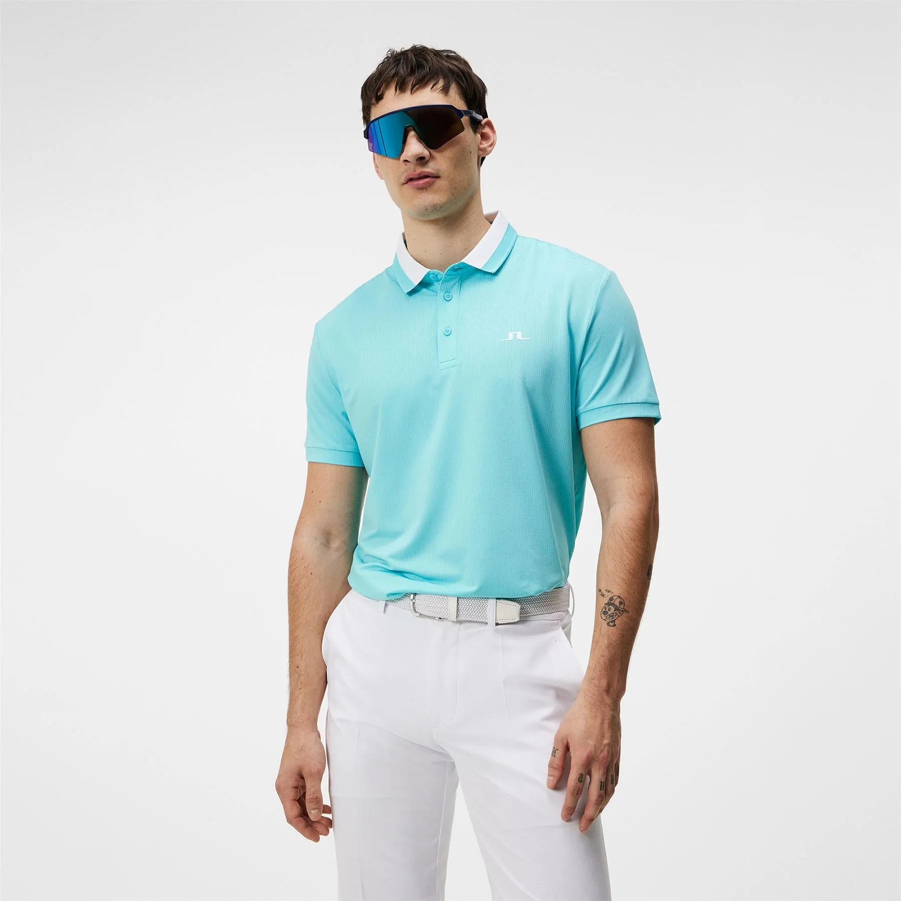 Benji Regular Fit Light Jersey Polo Blue Curacao - SU24