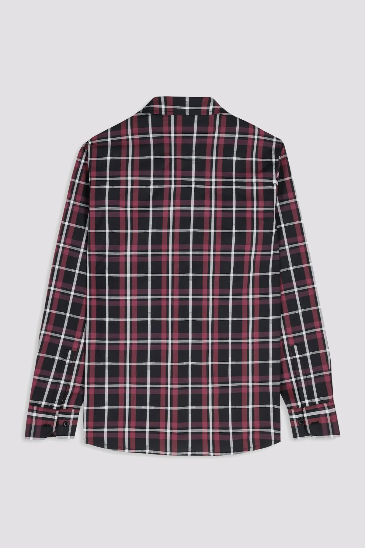 Black & Maroon Checkered Shirt (Plus Size) - W23 - MS0078P