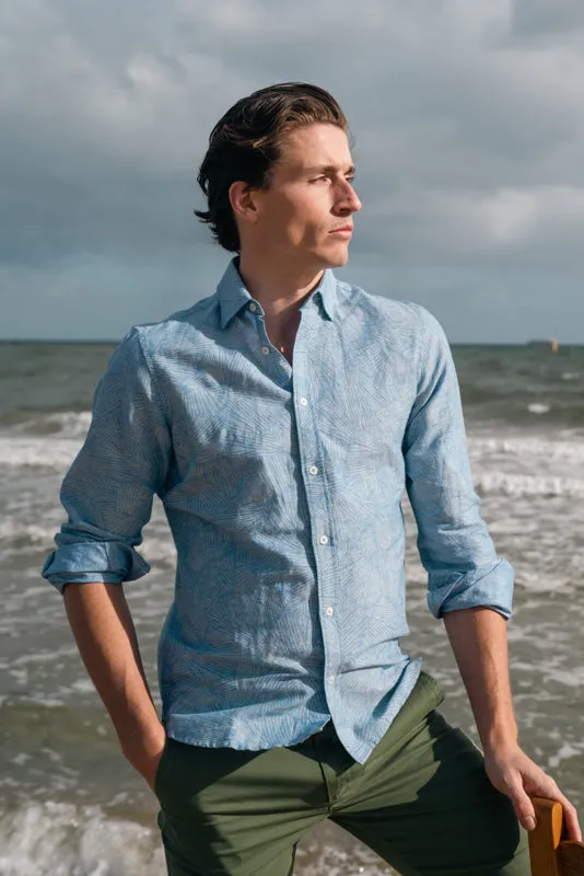 Blue Lines Cotton Linen Shirt