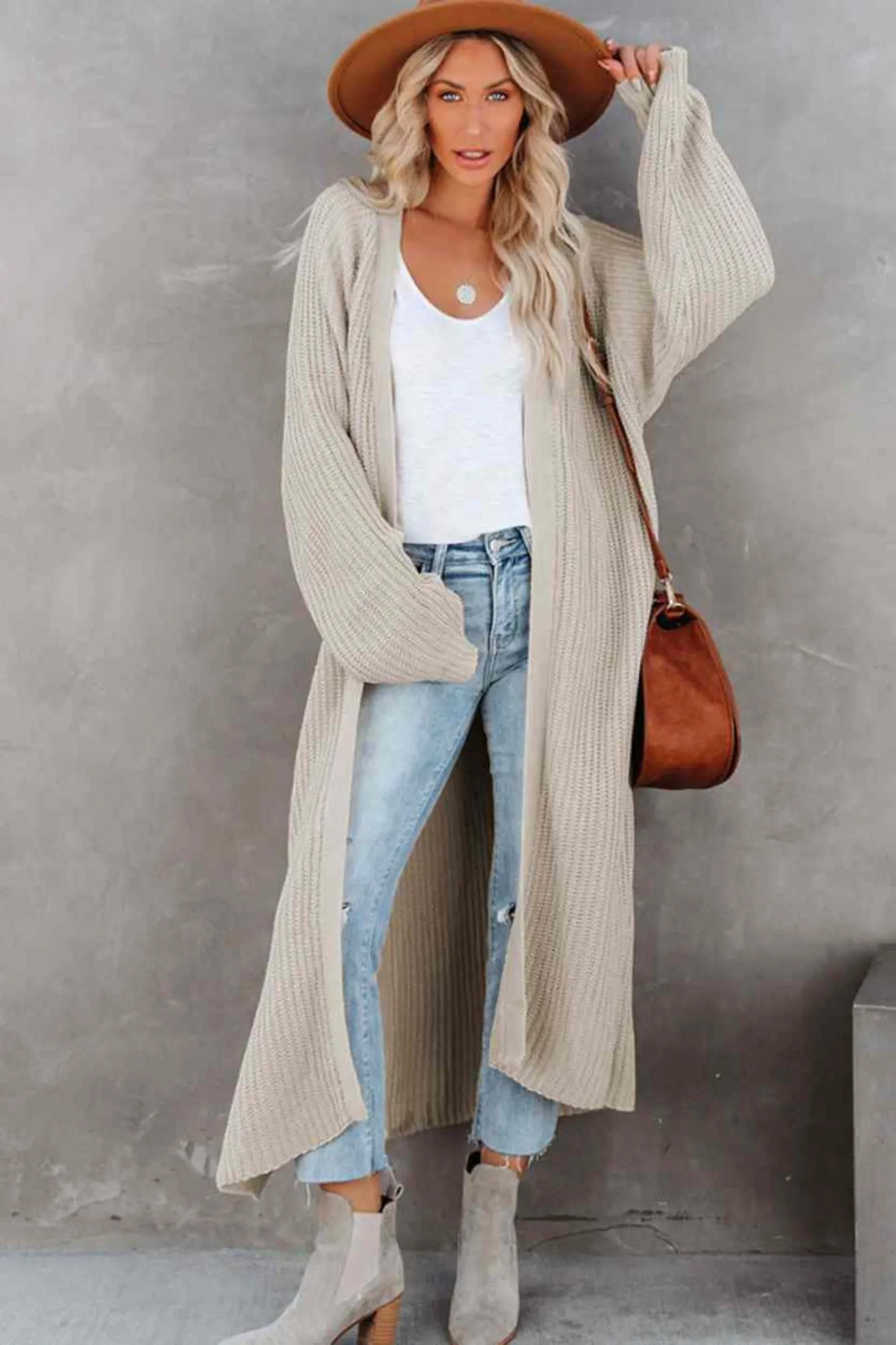 Boho Loose Split Knitted Cardigan Sweater