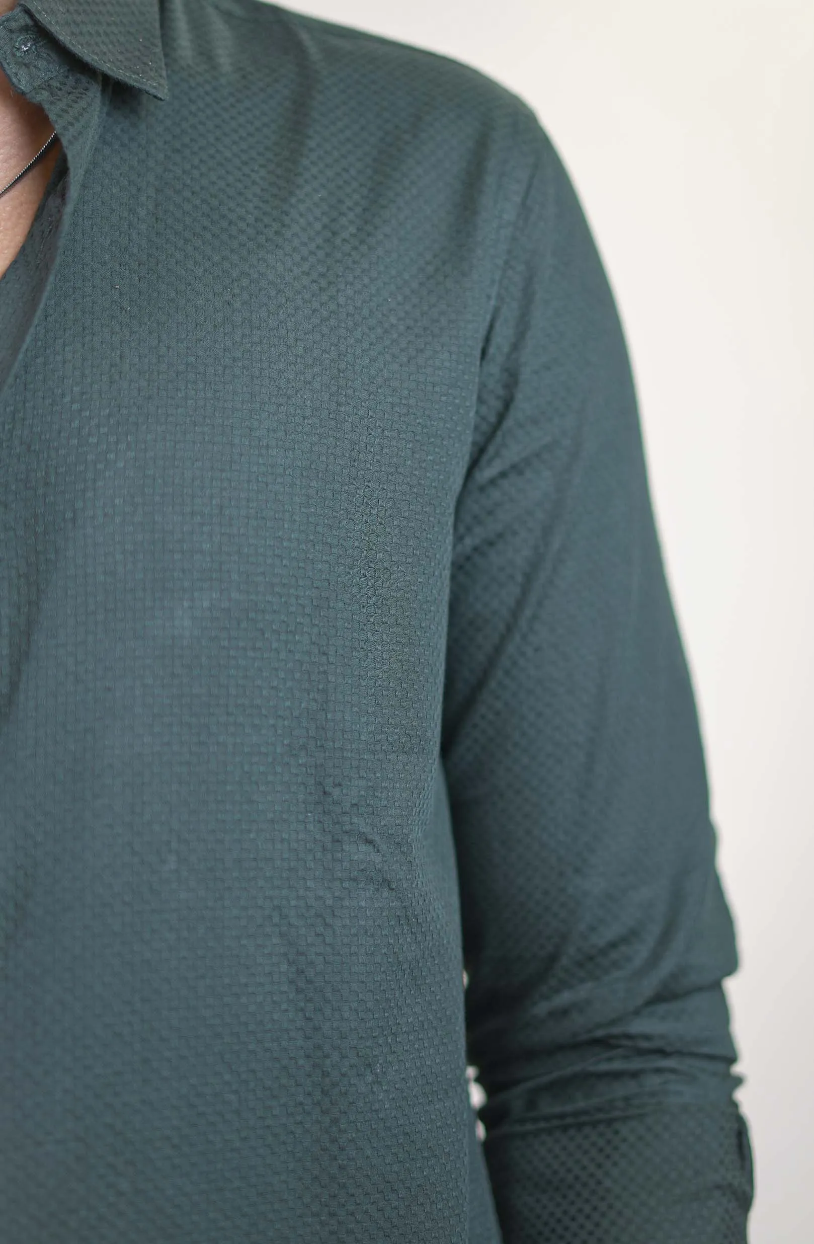 Bottle Green Urban Grid Shirt