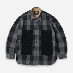 BUFFALO HUNTING SHIRT JACKET - GREY/BLACK