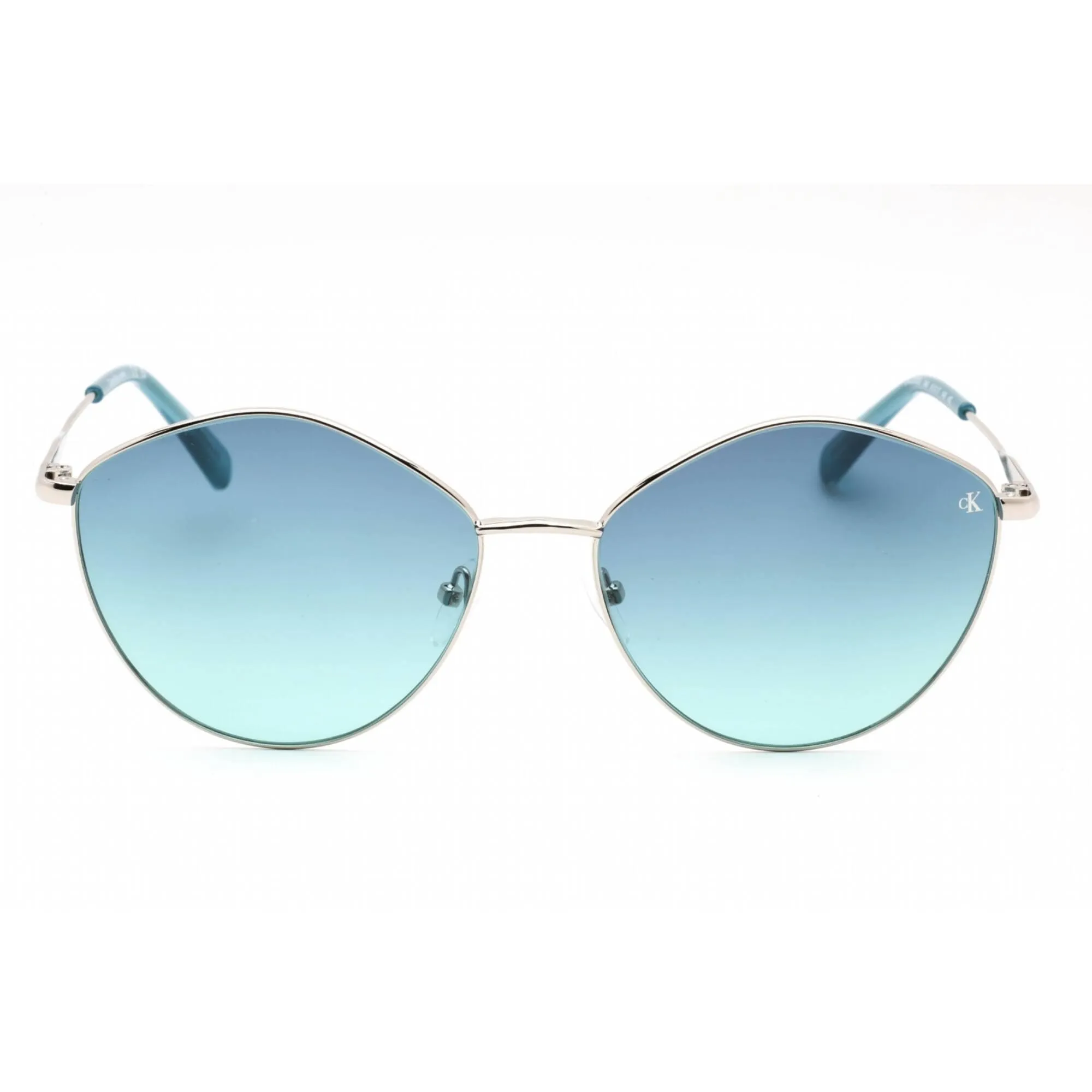 Calvin Klein Jeans Women's Sunglasses - Full Rim Silver Metal Oval | CKJ22202S 040