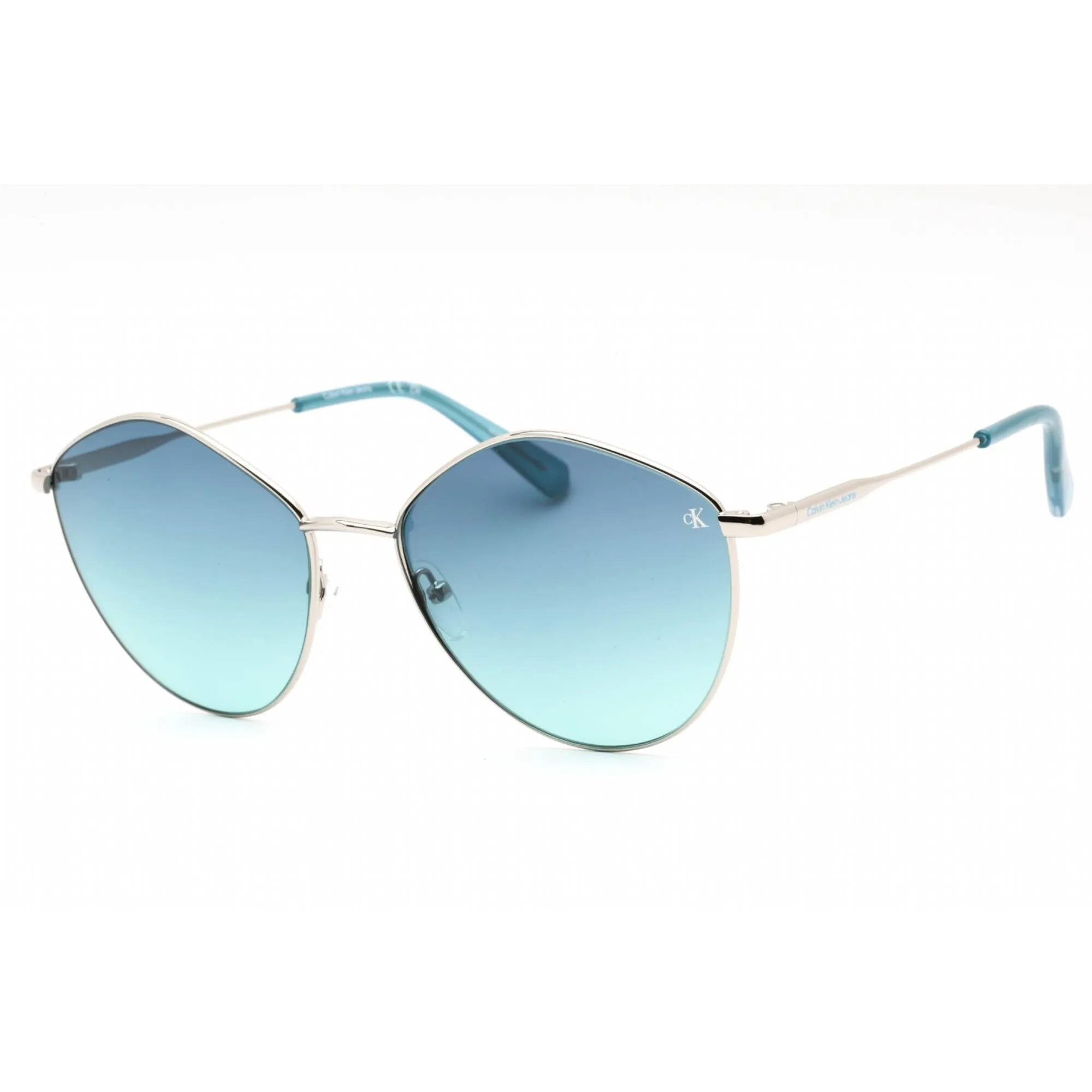 Calvin Klein Jeans Women's Sunglasses - Full Rim Silver Metal Oval | CKJ22202S 040