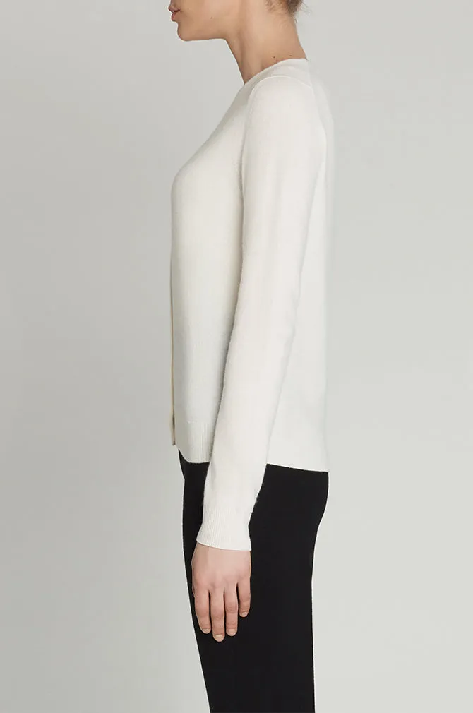 CASHMERE SHAPED CREWNECK CARDIGAN