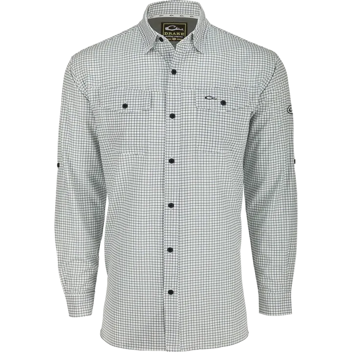 Drake Traveler's Mini Grid Button-Down Long Sleeve Shirt