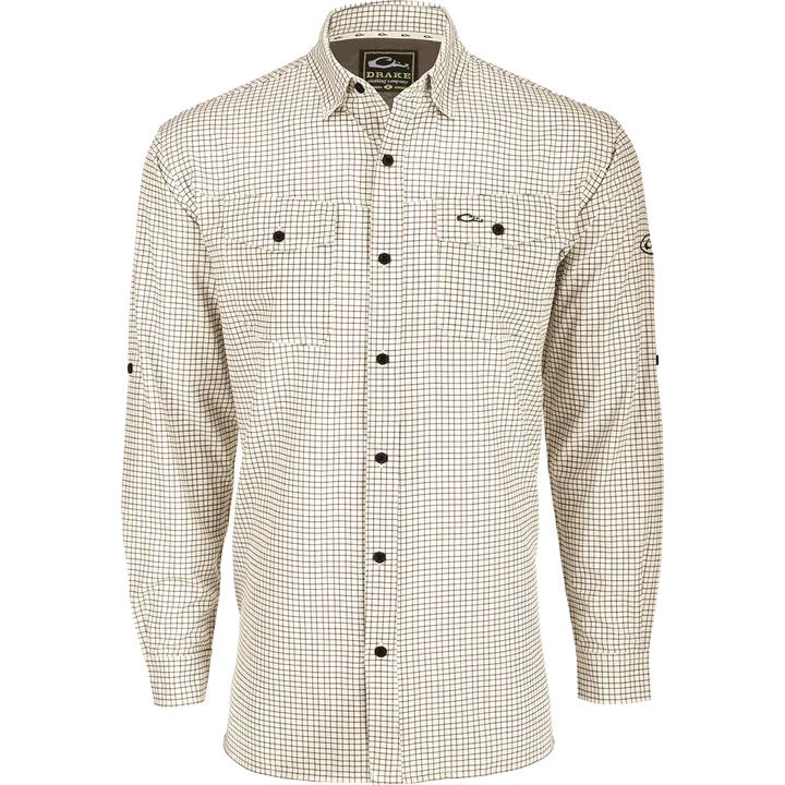 Drake Traveler's Mini Grid Button-Down Long Sleeve Shirt