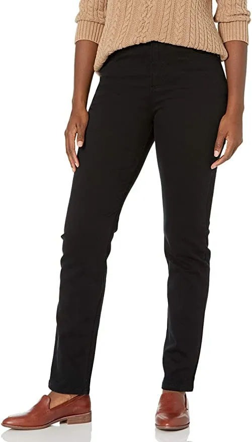 Erika Women's Amanda Classic High Rise Tapered Jean, Black, 10 Regular