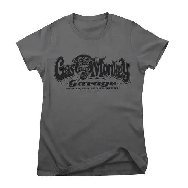 Gas Monkey Garage Logo Female T-Shirt Dark Grey