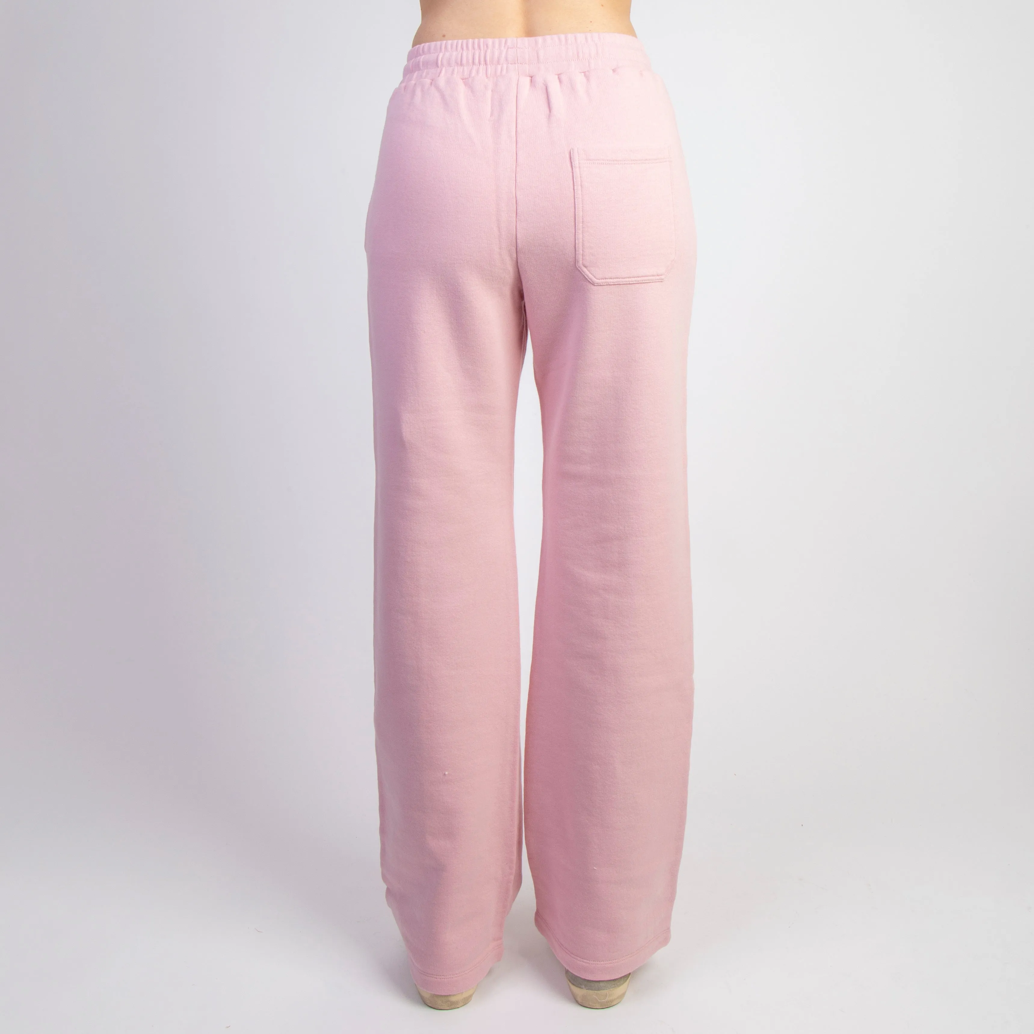 GOLDEN GOOSE TROUSERS - JOGGINGS DOROTEA WIDE LEG - PINK LAVANDER/WHITE