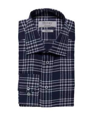 HENRY SARTORIAL Casual Check Shirt NAVY MULTI