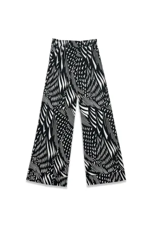 Hepburn High Rise Trousers - Black Abstract