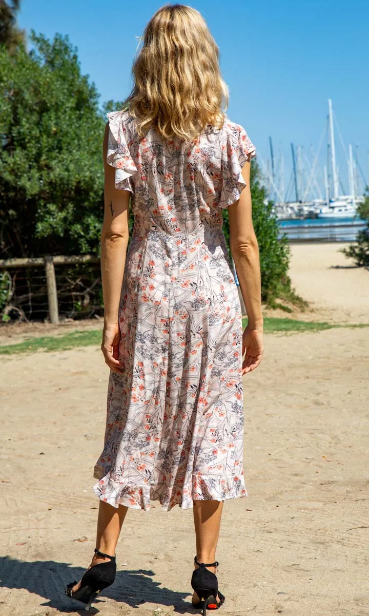 HOSS Eden Dress - Soft Apricot Print