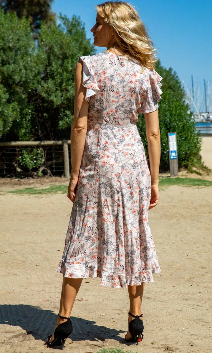 HOSS Eden Dress - Soft Apricot Print