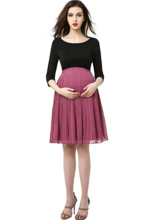 Kimi   Kai Maternity "Marie" Colorblock Empire Waist Dress