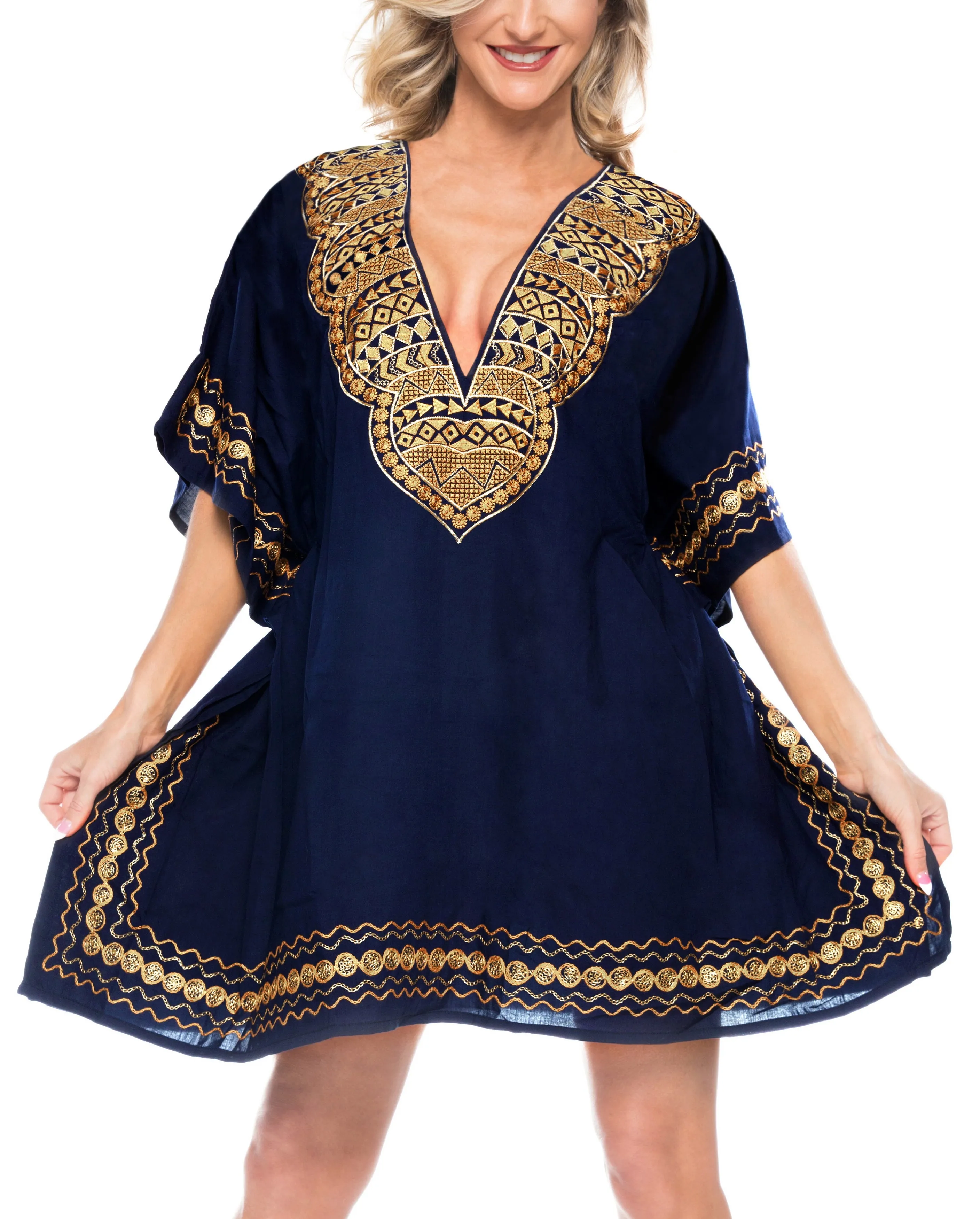 la-leela-bathing-suit-swim-beach-bikini-wear-swimsuit-cover-up-womens-embroidery   Navy Blue_n670 134768