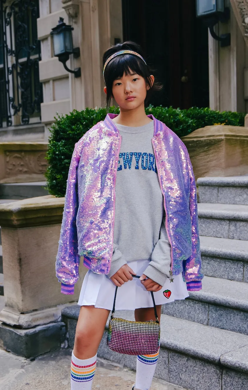 Lavender Haze Sequin Bomber