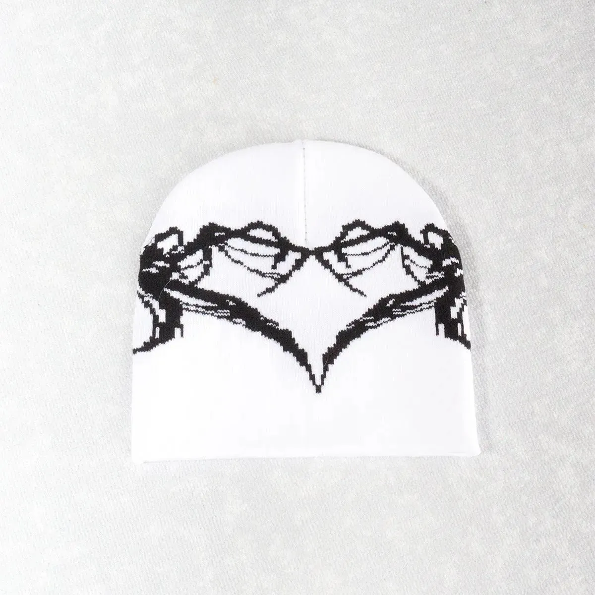 Little Addiction Mirror Heart Knitted Beanie Hat