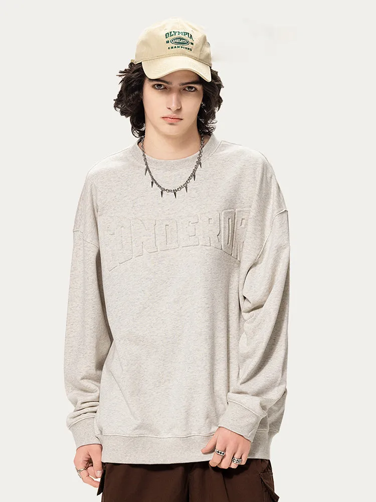 Loose-Fitting Steel-Stamped Solid Color Hoodie