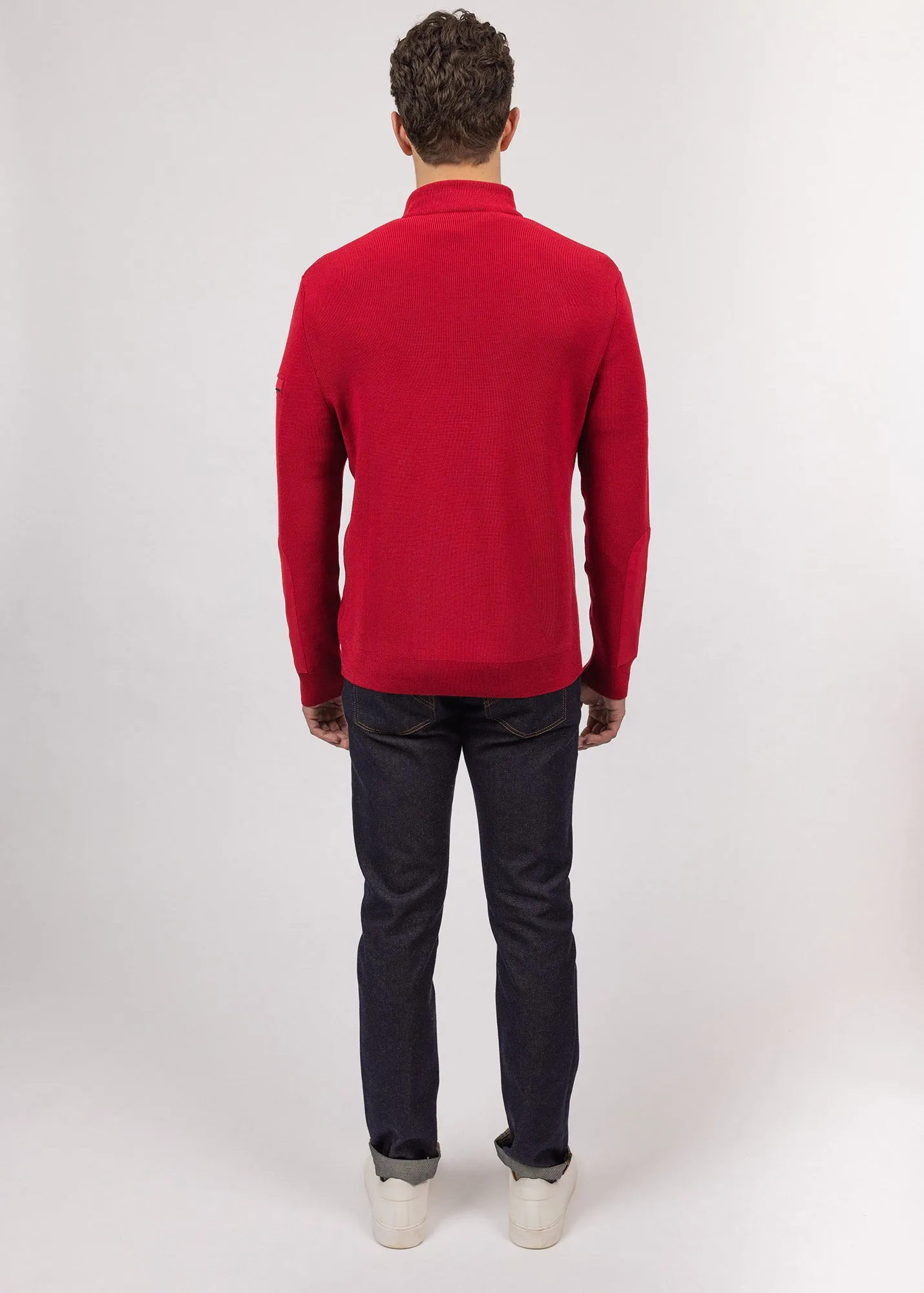 Loup de mer jumper - with zipped high neck, in soft wool (PERSAN)