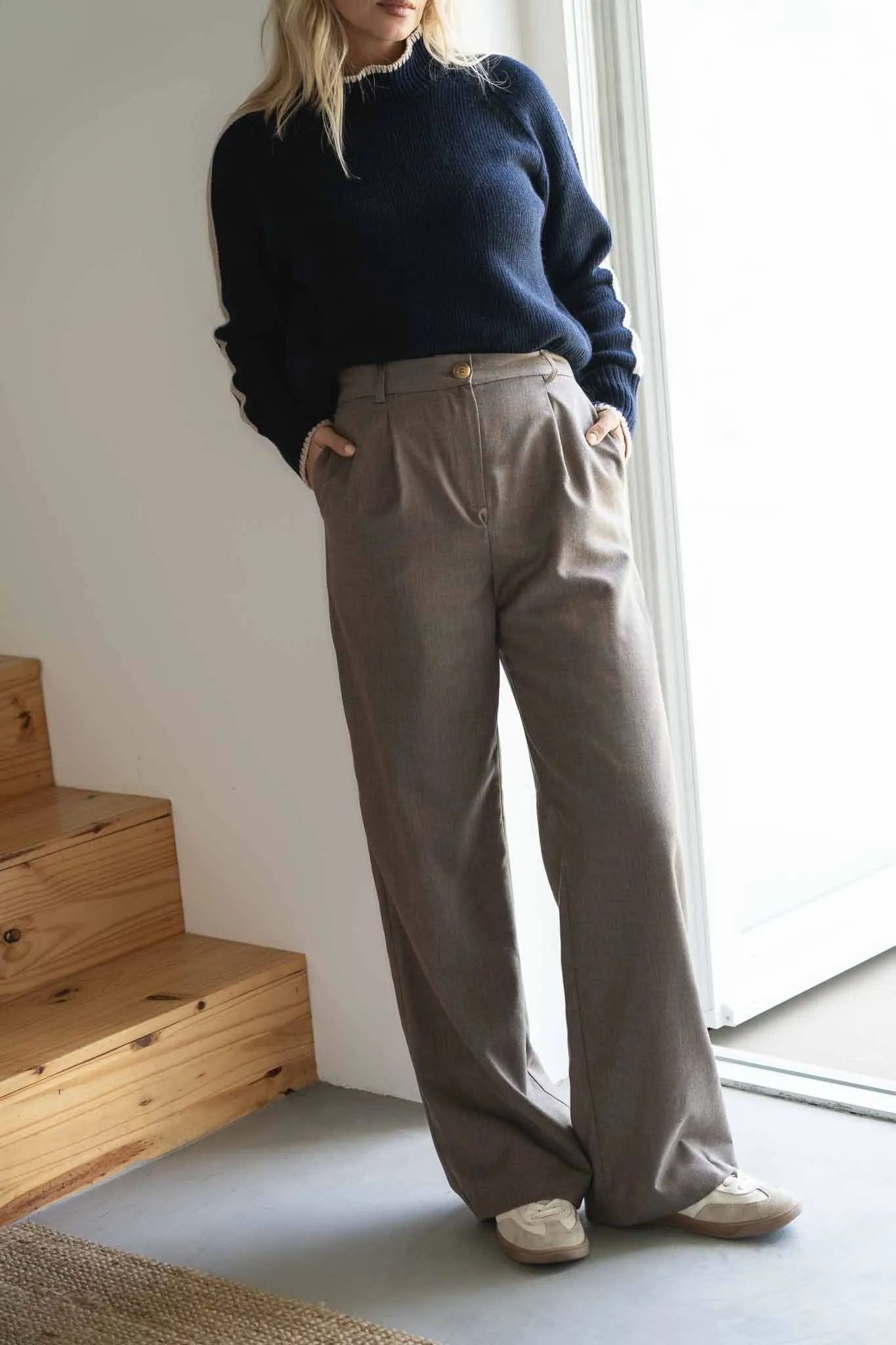 Mara Beige Wool Trousers