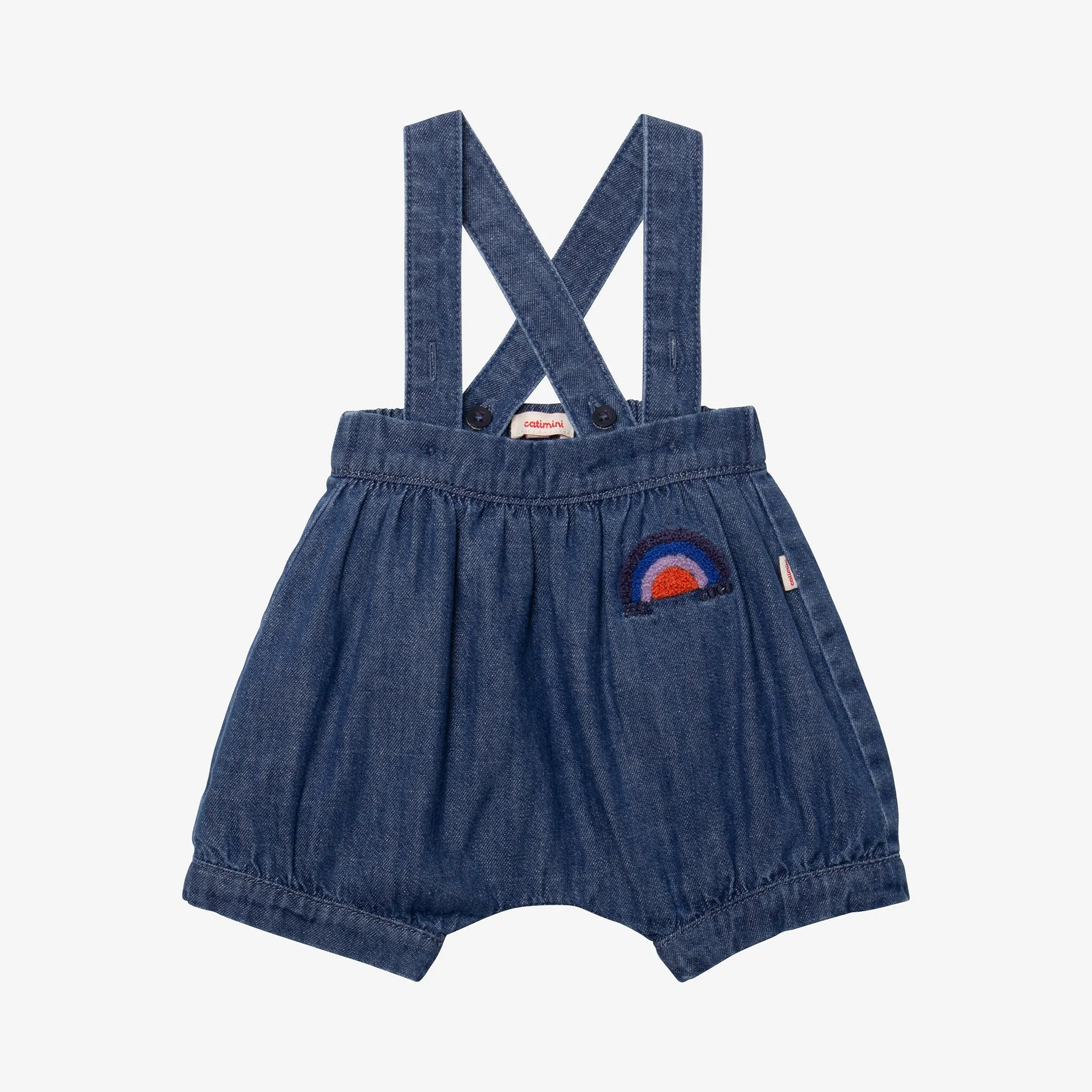 Newborn embroidered denim bloomers