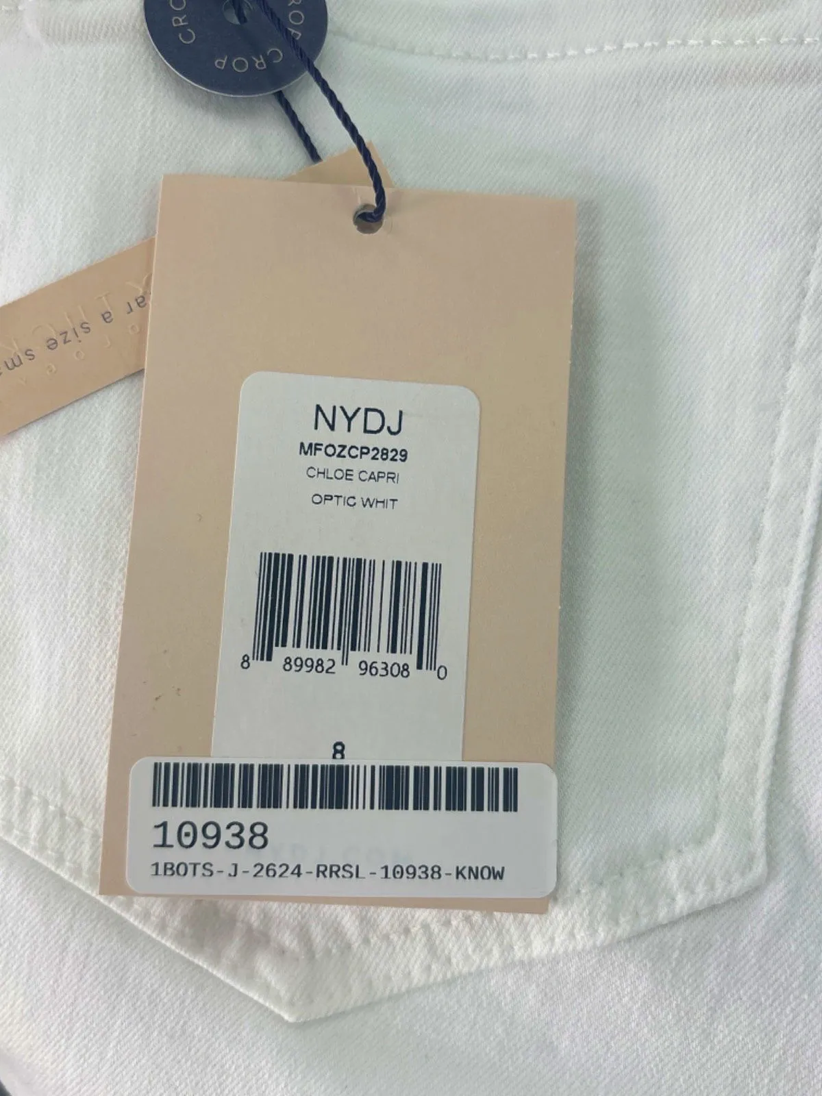 NYDJ White Chloe Crop Jeans Size UK 12