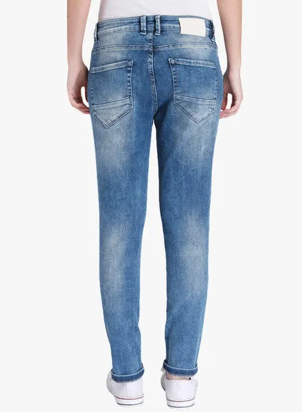 Only Blue Washed Mid Rise Regular Jeans