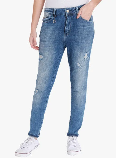 Only Blue Washed Mid Rise Regular Jeans