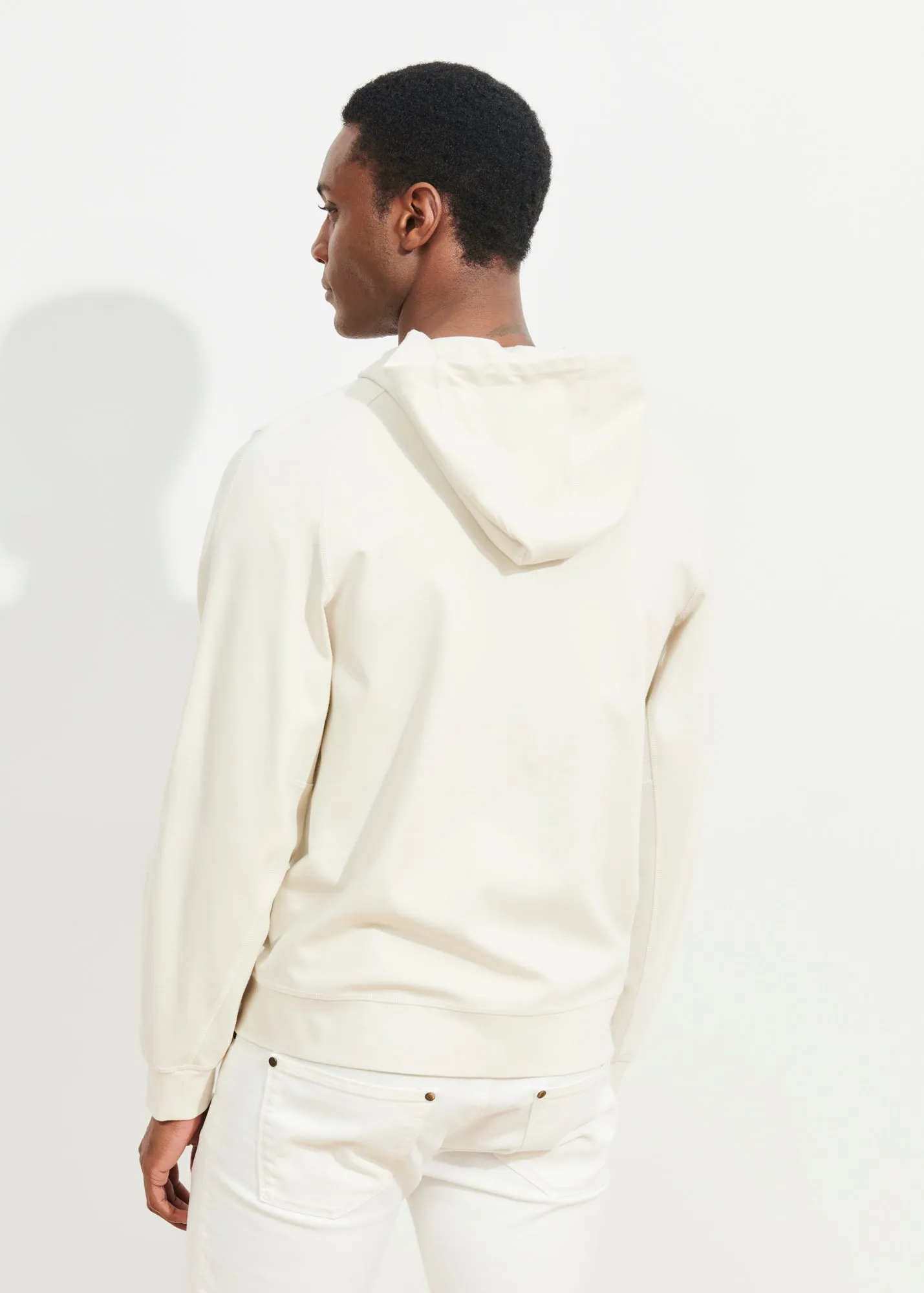 Oyster Angora Patrick Assaraf Jersey Zip-Up Hoodie