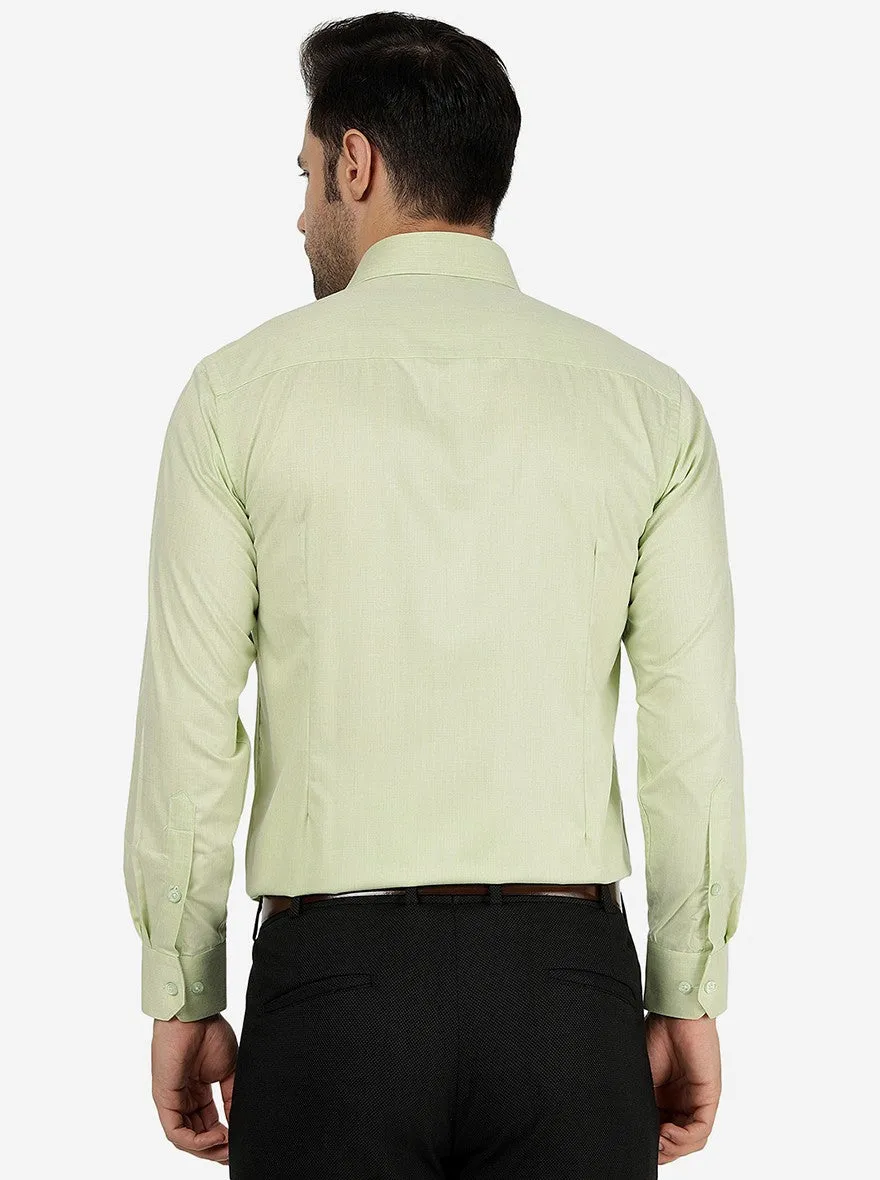 Pista Green Solid Slim Fit Formal Shirt | Greenfibre