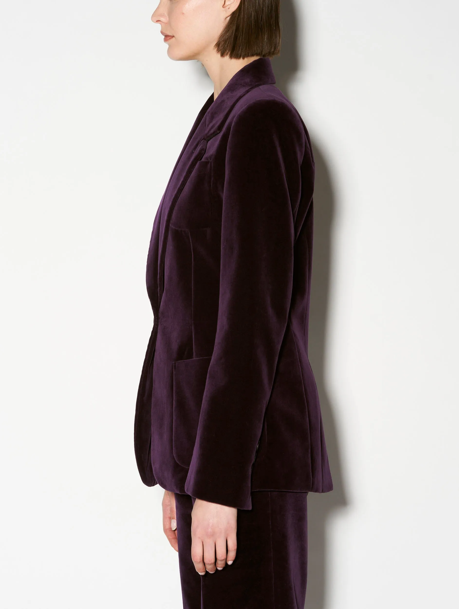 Plum smooth velvet suit jacket