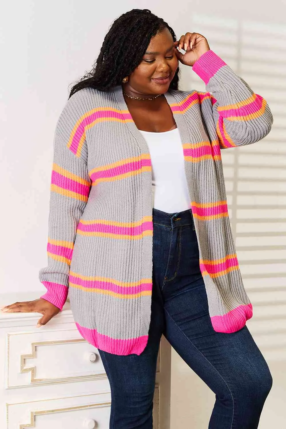 Ribbed Long Sleeve Cardigan