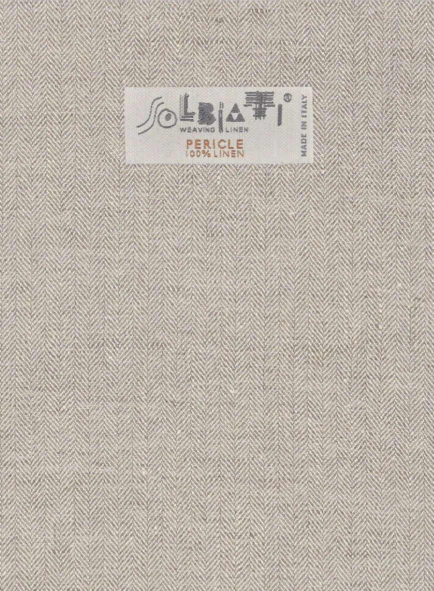 Solbiati Light Brown Herringbone Linen Jacket