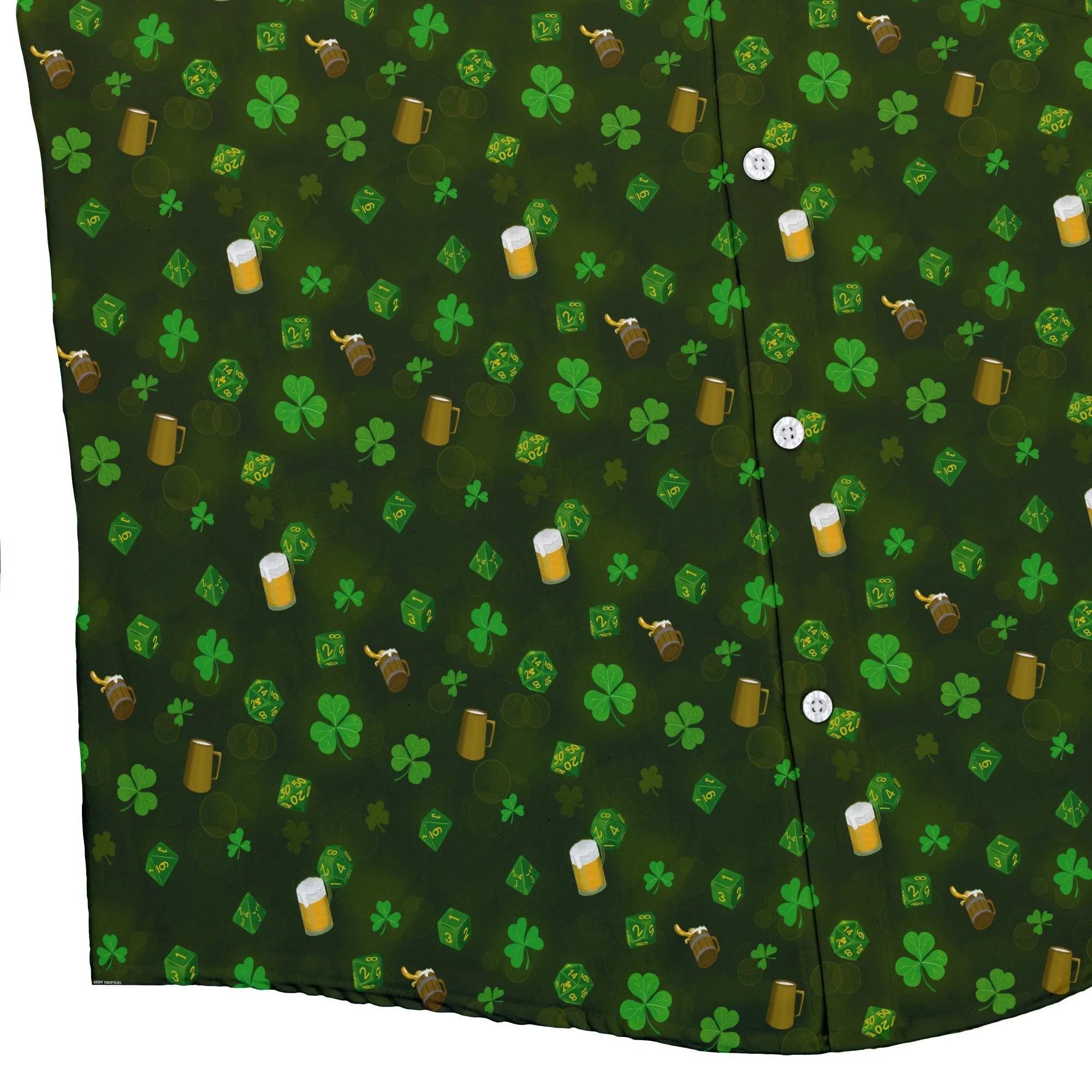 St. Patrick's Day DND Dice Button Up Shirt