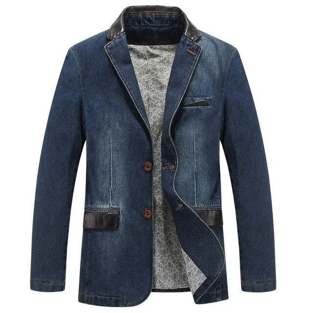 Streetstyle Denim Jeans Blazer For Men