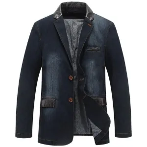 Streetstyle Denim Jeans Blazer For Men