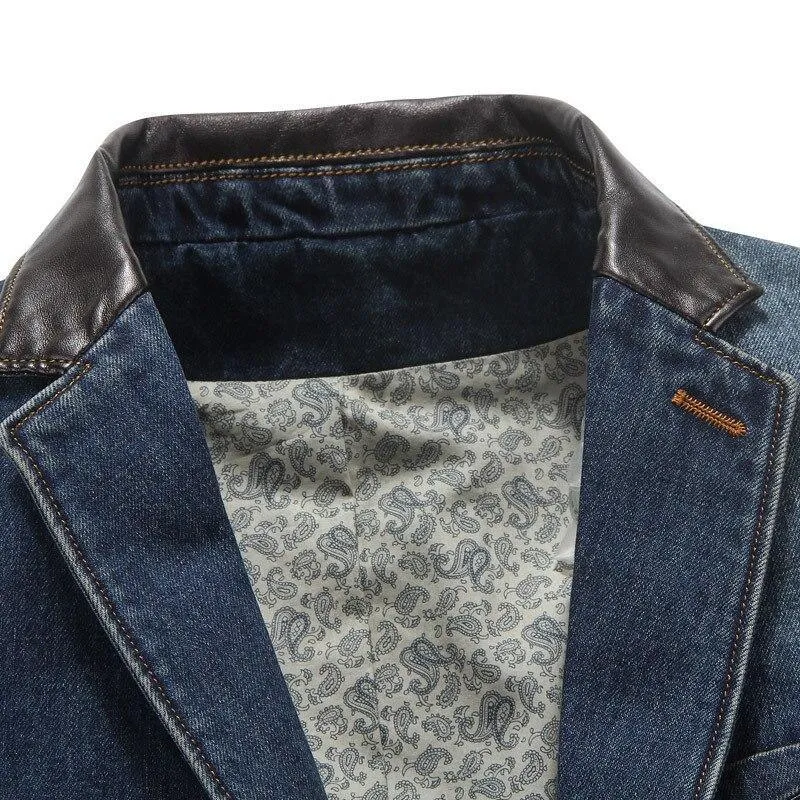 Streetstyle Denim Jeans Blazer For Men