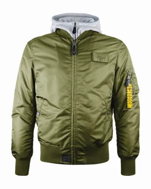 TOP GUN® MA-1 NYLON BOMBER JACKET WITH REMOVABLE HOOD