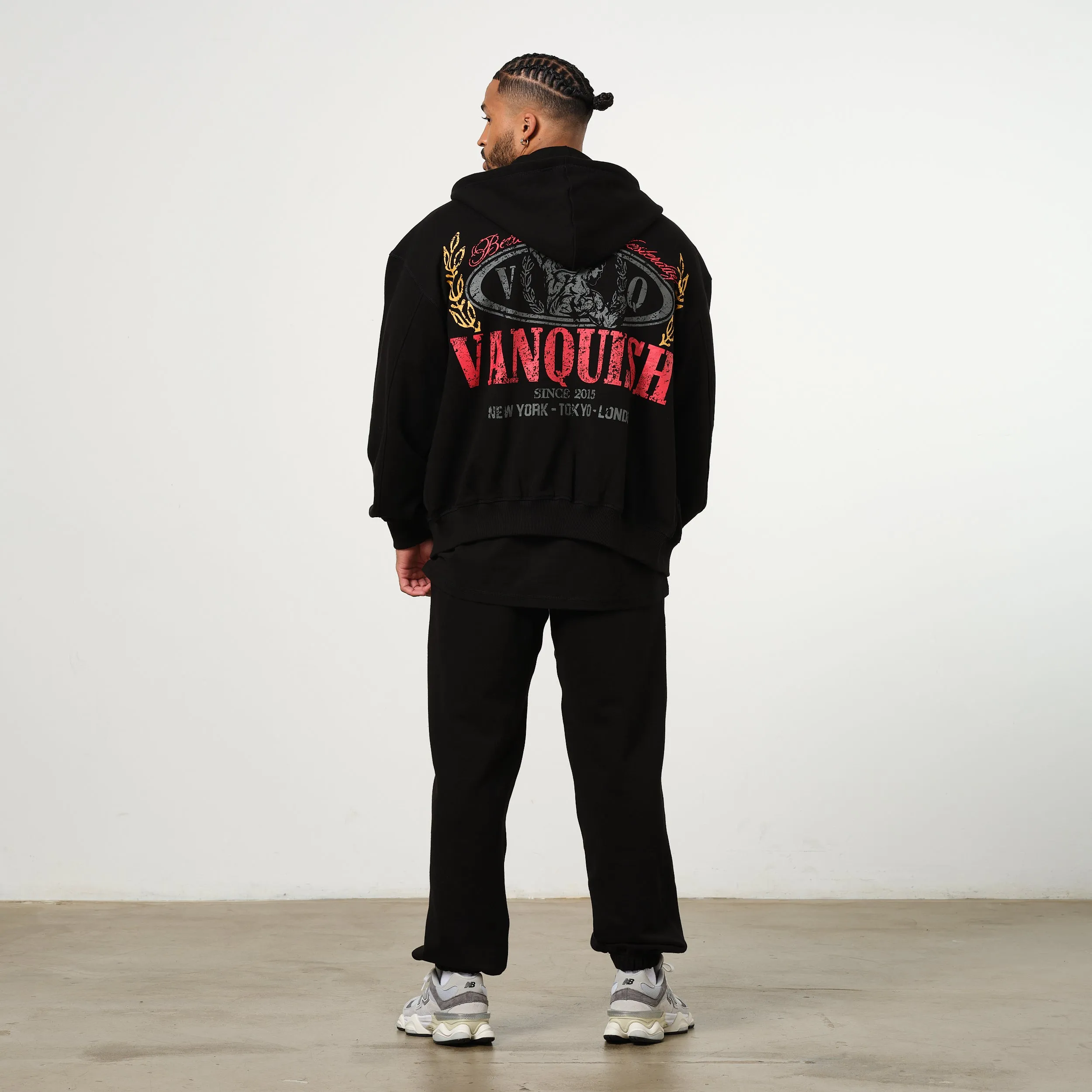 Vanquish Trophy Black Zip Oversized Hoodie