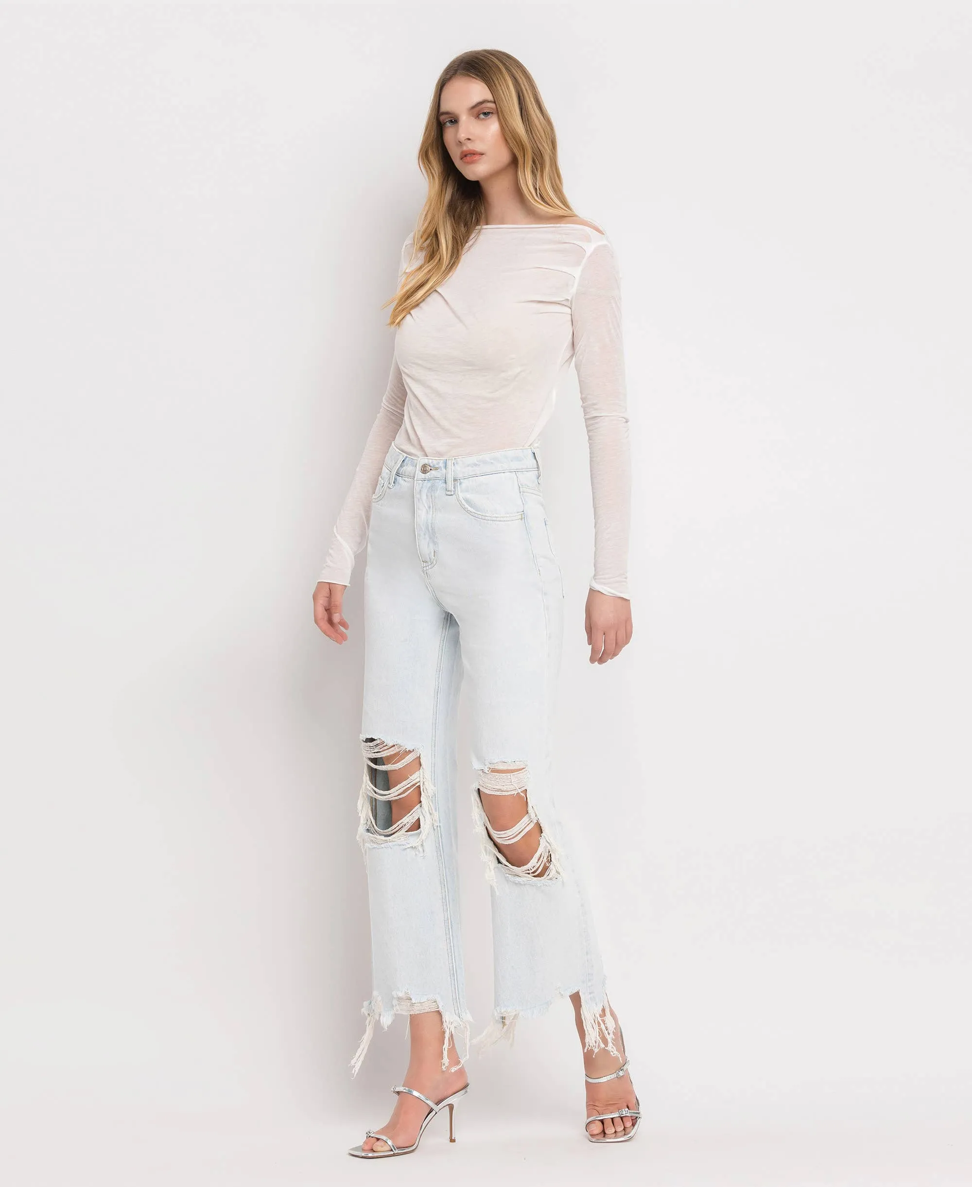 Vervet 90's Vintage Super High Rise Crop Flare Jeans