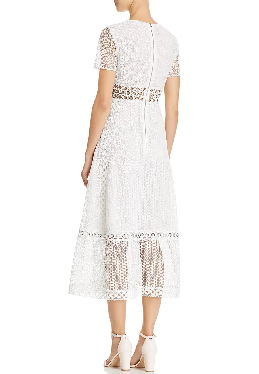 White Rome Eyelet Lace Dress