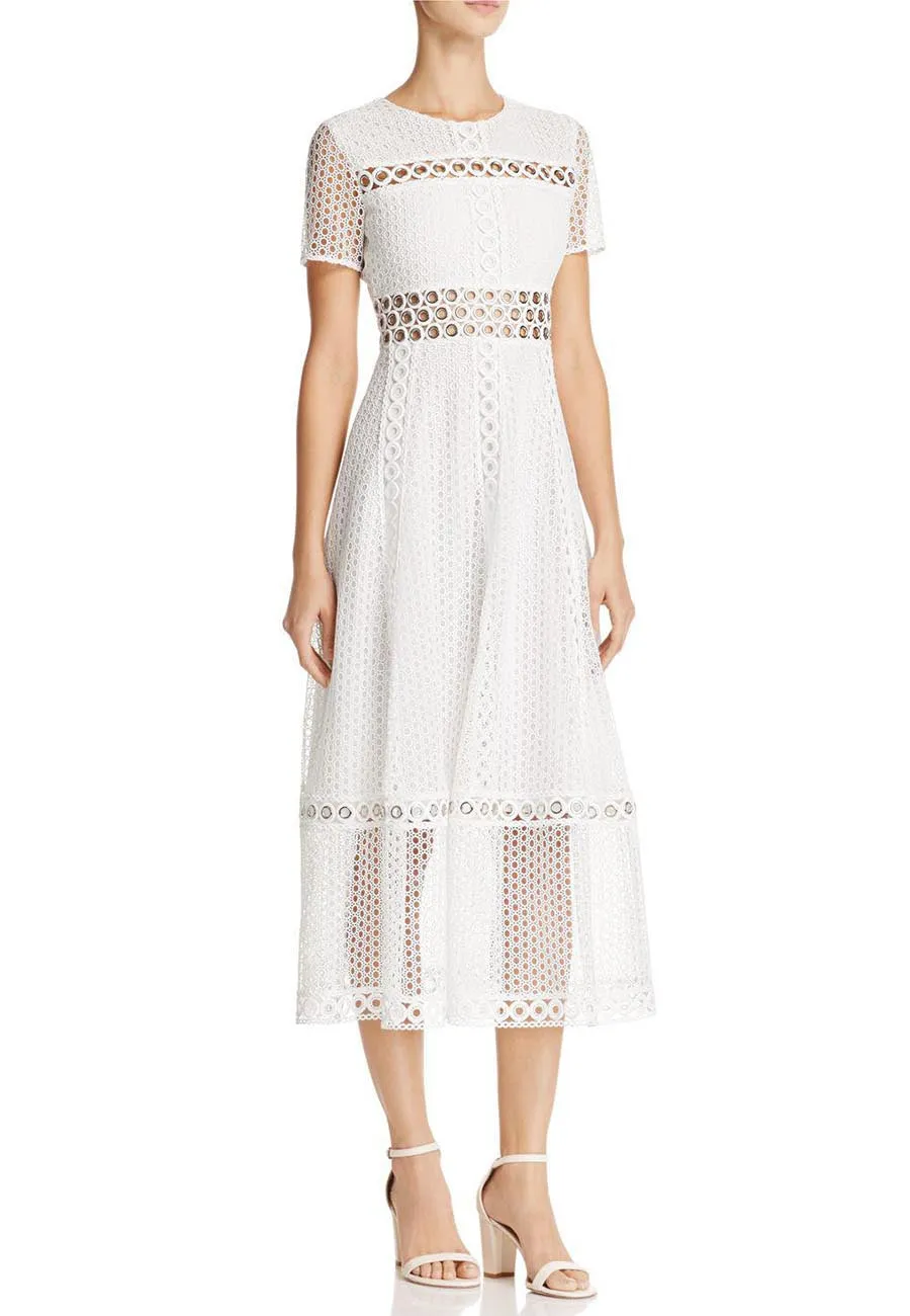 White Rome Eyelet Lace Dress